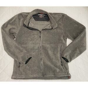 Hawke Co Sport Performance Jacket Mens M Grey Full Zip Fleece Zip Pockets